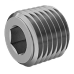 RP-6953: Fitting, Medium-Pressure Brass Threaded Pipe Fitting, 1/8 Pipe Size, Hex-Socket Solid Plug