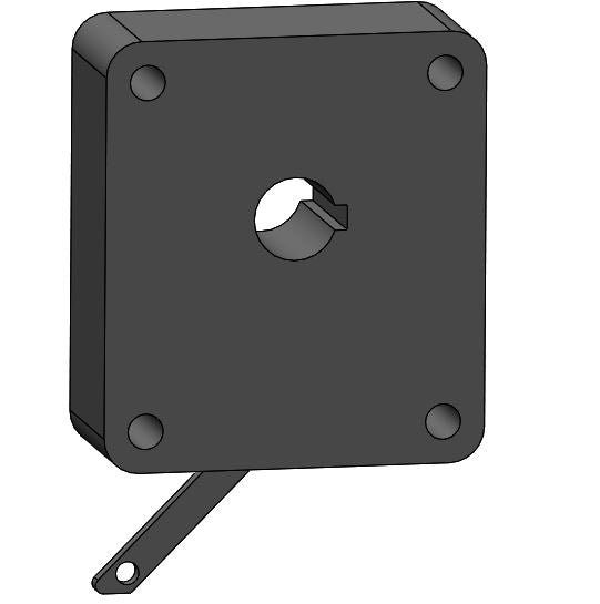 RP-11760: Trunion pinion gear ratcheting mechanism, Body 72, black powder coat , .625 round keyed hole