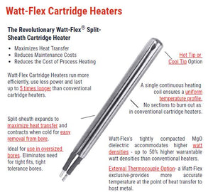 RP-11671 Cartridge Heater, Watt-Flex 5/8" X 27-3/4"L, 4000W, 240V
